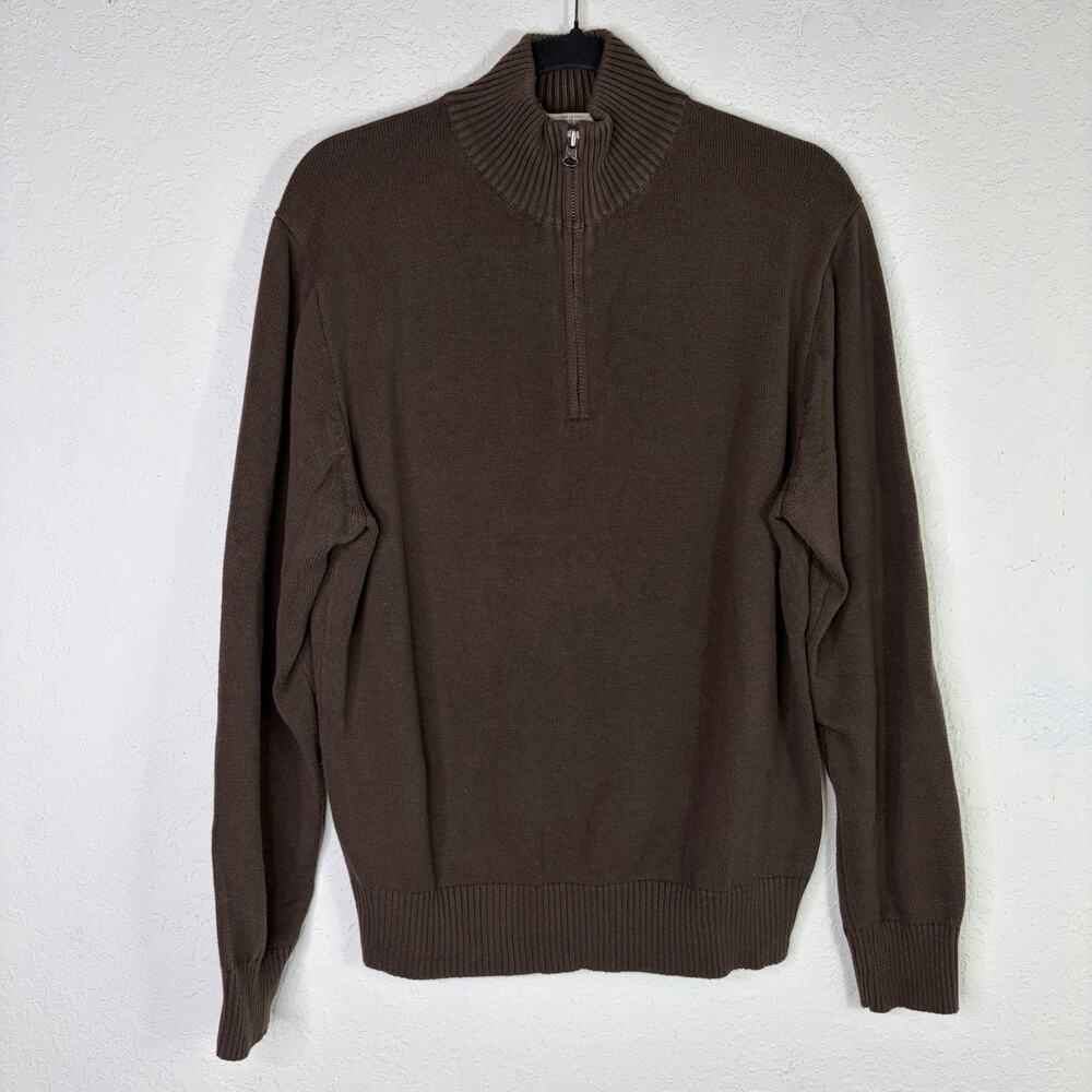 J. Crew Factory Men’s Brown Knitted Pullover Sweater, Size L, Cotton, Casual